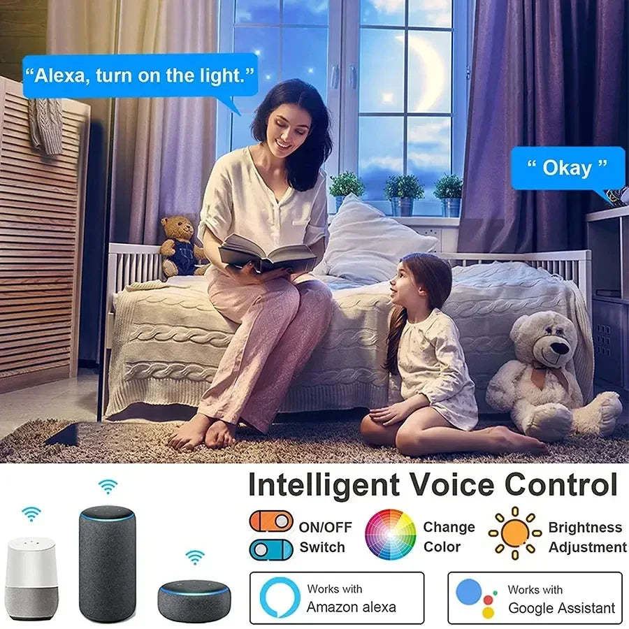 Tuya Smart Wifi LED Ceiling Light 220V APP Connection Wireless Switch Voice Control Comfortable Home Room Bathroom Lighting