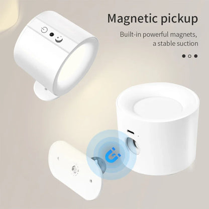 LED Wall Sconces with Touch Control, Double-Head Design, 360° Rotatable, 3-Color Options, Wireless Night Lights for Bedroom